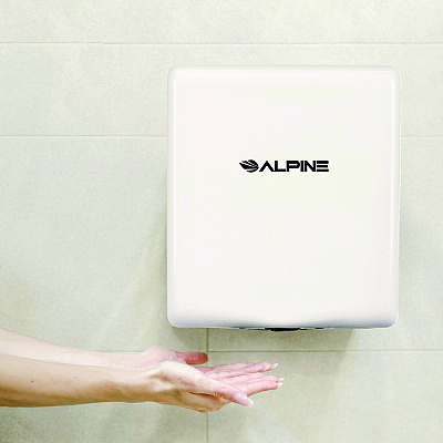 Alpine Willow Commercial 120V Automatic Hand Dryer, 3.93 x 11.25 x 12.63, Stainless Steel, White (ALHALP40510WHI)