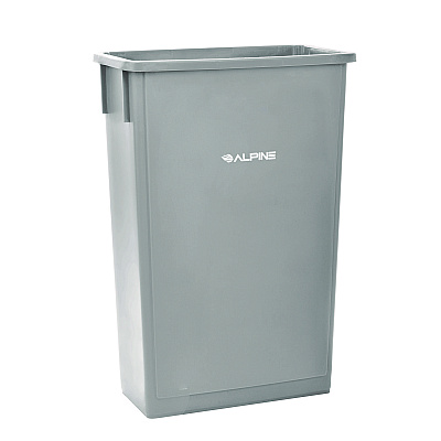 Alpine Slim 23 Gallon Indoor Trash Can, Plastic, Gray (ALH477GRY)
