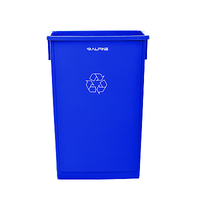 Alpine Slim 23 Gallon Recycling Bin, Plastic, Blue (ALH477RBLU)