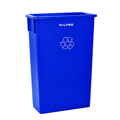 Alpine Slim 23 Gallon Recycling Bin, Plastic, Blue (ALH477RBLU)
