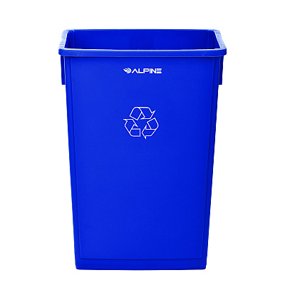 Alpine Slim 23 Gallon Recycling Bin, Plastic, Blue (ALH477RBLU)