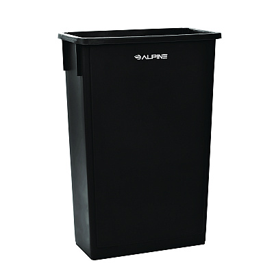 Alpine Slim 23 Gallon Indoor Trash Can, Plastic, Black (ALHALP477BLK)