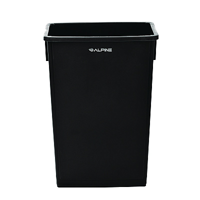Alpine Slim 23 Gallon Indoor Trash Can, Plastic, Black (ALHALP477BLK)