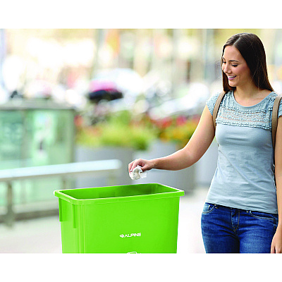 Alpine Slim 23 Gallon Recycling Bin, Plastic, Lime Green (ALHALP477LGRN)
