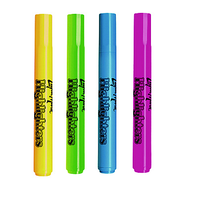 LIQUI-MARK Brite Spots Tank Highlighters, Assorted Ink Colors, Chisel Tip, Assorted Barrel Colors, 4/Pack (LQM41580)
