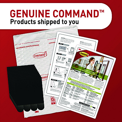 Command Picture Hanging Strips, Large, Removable, Holds up to 16 lbs per 4 Pairs, 20 Strip Pairs/Pack (MMM17206BLK20NA)