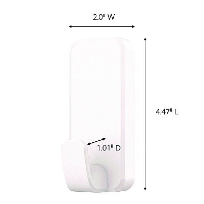 Command X-Large Utility Hooks, Plastic, White, 10 lb Capacity, 2 Hooks and 6 Strips/Pack (MMM170102ES)