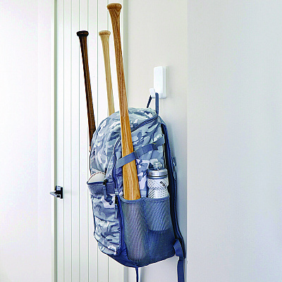 Command X-Large Utility Hooks, Plastic, White, 10 lb Capacity, 2 Hooks and 6 Strips/Pack (MMM170102ES)