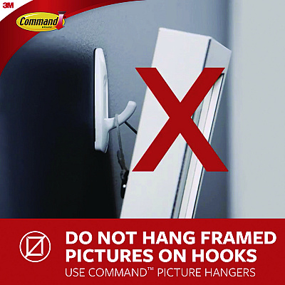 Command X-large Utility Hooks, Plastic, White, 15 lb Capacity, 2 Hooks and 8 Strips/Pack (MMM170112ES)