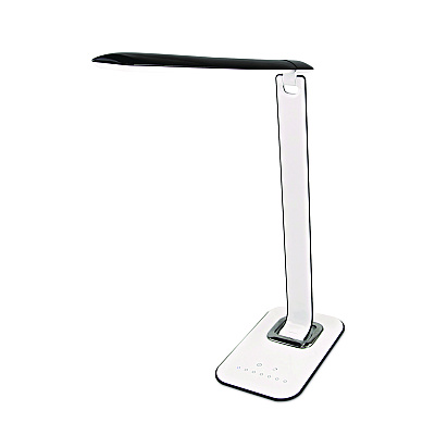 MOUNT-IT! Turcom RelaxaLight Dimmable LED Desk Lamp with USB, Adjustable Neck, 16" to 28.5" High, White (MNITS7005)