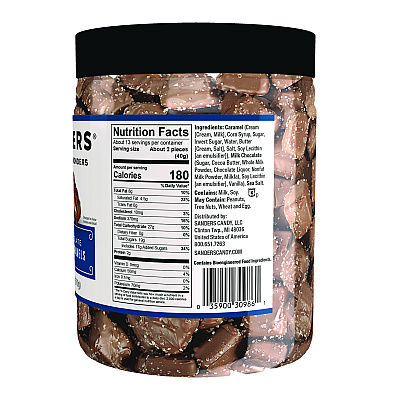 Performance Food Group Small Batch Wonders Milk Chocolate Sea Salt Caramels, 18 oz Tub (NDEMRY30986)