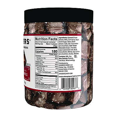 Performance Food Group Small Batch Wonders Dark Chocolate Sea Salt Caramels, 18 oz Tub (NDEMRY30987)