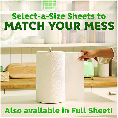 Bounty Select-a-Size Kitchen Roll Paper Towels, 2-Ply, 11 x 5.9, White, 135 Sheets/Roll, 2 Rolls/Pack (PGC06133)