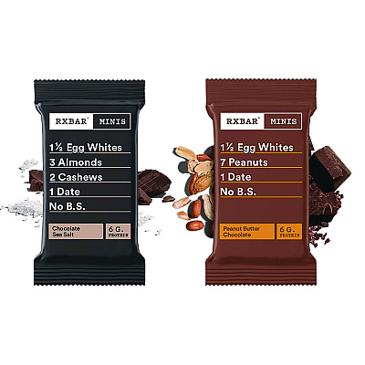 RXBAR Minis Protein Bars, Chocolate Sea Salt and Peanut Butter Chocolate, 0.9 oz Bar, 8/Box (RXBKEE00190)