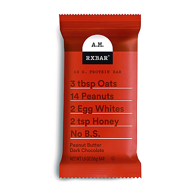 A.M. RXBAR Gluten-Free Peanut Butter Dark Chocolate Protein Bar, 1.9 oz Bar, 12/Box (RXBKEE00718)