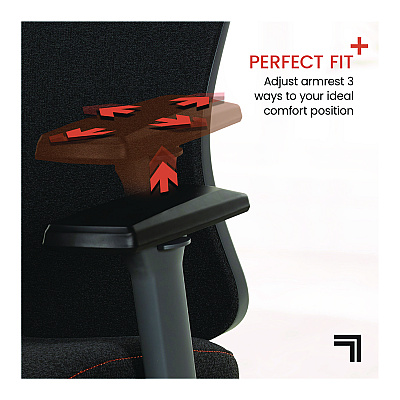 Sharper Image Revive Shiatsu Ergonomic Mesh Swivel Massage Chair, Supports Up to 275 lbs, 19.75" to 22.75" Seat Height, Black Seat/Back (SBI60097BLK)