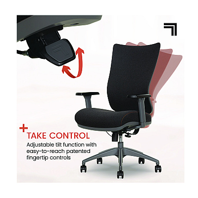 Sharper Image Revive Shiatsu Ergonomic Mesh Swivel Massage Chair, Supports Up to 275 lbs, 19.75" to 22.75" Seat Height, Black Seat/Back (SBI60097BLK)