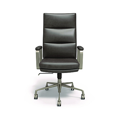 Union & Scale Industria 3-40C Ergonomic Bonded Leather Swivel Manager Chair, Supports Up to 275 lbs, 18.31" to 21.85" Seat Height, Gray (UOSUN61463CC)
