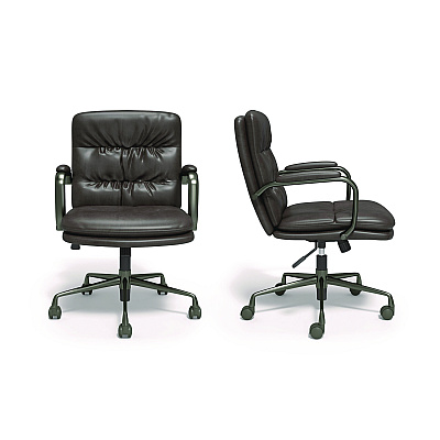 Union & Scale Industria 3-40C Bonded Leather Swivel Manager Chair, Supports Up to 275 lbs, 18.31" to 22.05" Seat Height, Gray Seat/Back (UOSUN61643CC)