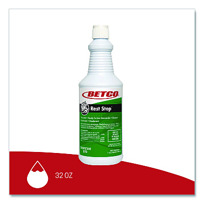 Betco Rest Stop Non-Acid Bowl and Restroom Cleaner, Floral Fresh Scent, 32 oz Bottle, 12/Carton (BET0701200)