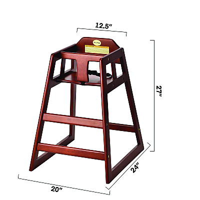 Alpine Wooden Stackable High Chair, Supports Up to 50 lb, 29.02" h, Mahogany (ALHALP41201MA)