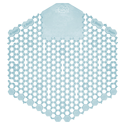 Fresh Products Wave 3D Urinal Deodorizer Screen, Ocean Mist Scent, Blue, 10/Box, 6 Boxes/Carton (FRS3WDS60OMI)