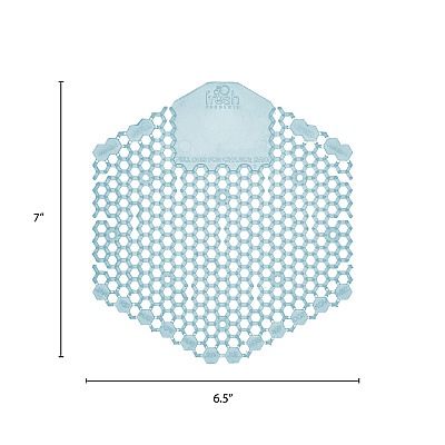 Fresh Products Wave 3D Urinal Deodorizer Screen, Ocean Mist Scent, Blue, 10/Box, 6 Boxes/Carton (FRS3WDS60OMI)