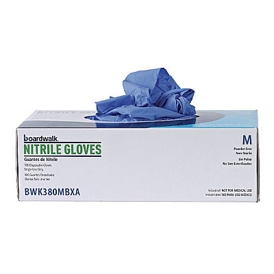 Boardwalk Disposable General-Purpose Nitrile Gloves, Medium, Blue, 4 mil, 1,000/Carton (BWK380MCTA)