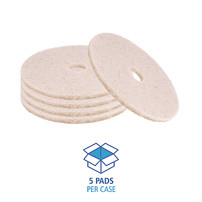 Boardwalk Natural Hog Hair Burnishing Floor Pads, 17" Diameter, Tan, 5/Carton (BWK4017NHE)