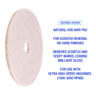 Boardwalk Natural Hog Hair Burnishing Floor Pads, 19" Diameter, Tan, 5/carton (BWK4019NHE)