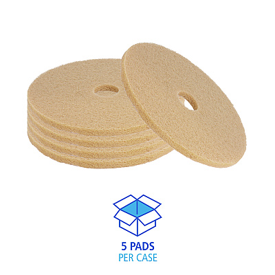 Boardwalk Burnishing Floor Pads, 19" Diameter, Tan, 5/Carton (BWK4019ULT)