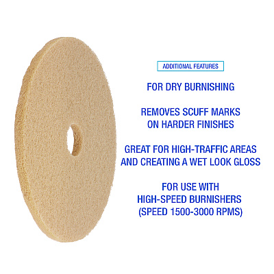 Boardwalk Burnishing Floor Pads, 27" Diameter, Tan, 5/Carton (BWK4027ULT)