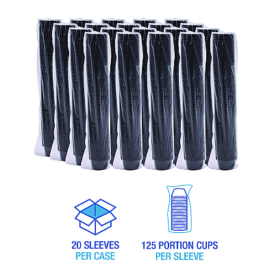 Boardwalk Souffle/Portion Cups, 4 oz, Polypropylene, Black, 2,500/Carton (BWKPRTN4BL)