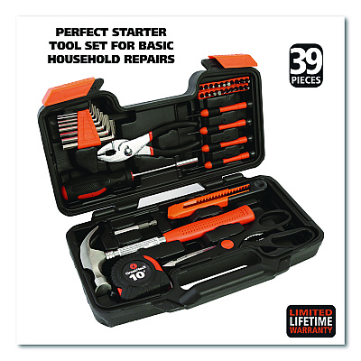 Great Neck Homeowner's 39-Piece Tool Set, 12.38" x 3" x 7.25" Carry Case (GNS73802)