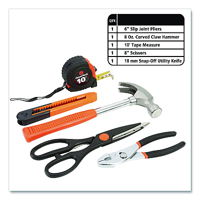 Great Neck Homeowner's 39-Piece Tool Set, 12.38" x 3" x 7.25" Carry Case (GNS73802)