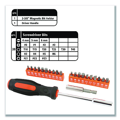 Great Neck Homeowner's 39-Piece Tool Set, 12.38" x 3" x 7.25" Carry Case (GNS73802)
