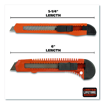 Great Neck Snap-Off Utility Knife Set, 9 mm Knife, 18 mm Knife, Orange/Black (GNS2SBK)