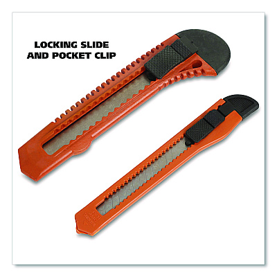 Great Neck Snap-Off Utility Knife Set, 9 mm Knife, 18 mm Knife, Orange/Black (GNS2SBK)