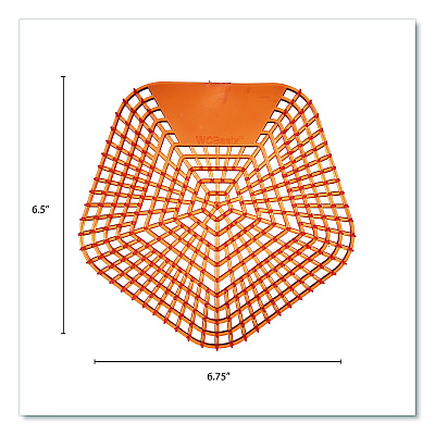 Boardwalk Anti-Splash Urinal Screen, Mango Mist Scent, Orange, 0.11 oz, 10/Box (1006)