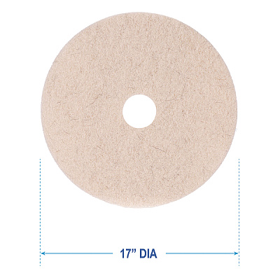 Boardwalk Natural Hog Hair Burnishing Floor Pads, 17" Diameter, Tan, 5/Carton (BWK4017NHE)