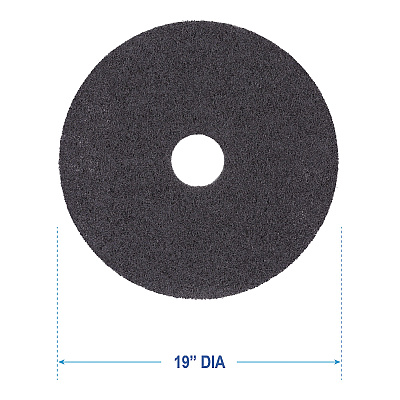 Boardwalk High Performance Stripping Floor Pads, 19" Diameter, Black, 5/Carton (BWK4019HIP)