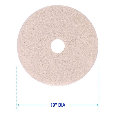 Boardwalk Natural Hog Hair Burnishing Floor Pads, 19" Diameter, Tan, 5/carton (BWK4019NHE)