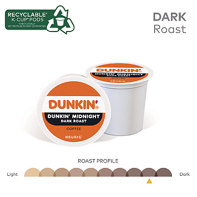 Dunkin Donuts K-Cup Pods, Original Dark Roast, 22/Box (GMT12798)