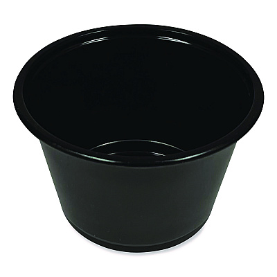 Boardwalk Souffle/Portion Cups, 4 oz, Polypropylene, Black, 2,500/Carton (BWKPRTN4BL)