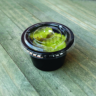 Boardwalk Souffle/Portion Cups, 4 oz, Polypropylene, Black, 2,500/Carton (BWKPRTN4BL)