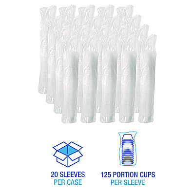 Boardwalk Souffle/Portion Cups, 4 oz, Polypropylene, Translucent, 2,500/Carton (BWKPRTN4TS)
