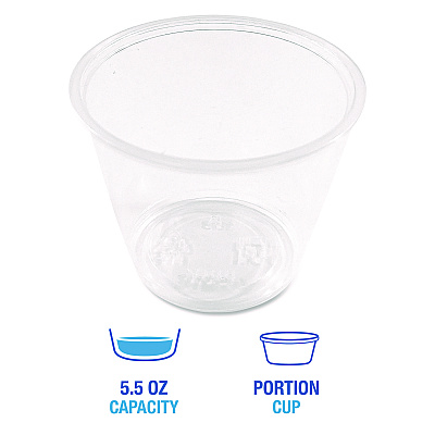 Boardwalk Souffle/Portion Cups, 5.5 oz Polypropylene, Translucent, 2,500/Carton (BWKPRTN55TS)