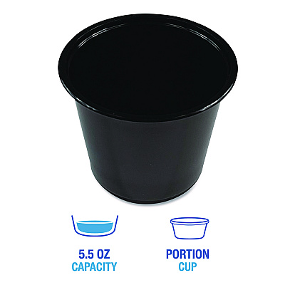 Boardwalk Souffle/Portion Cups, 5.5 oz Polypropylene, Black, 2,500/Carton (BWKPRTN55BL)