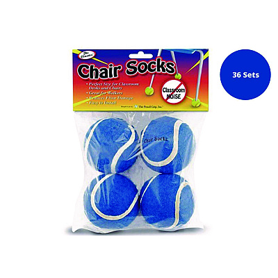 TPG Creations Chair Sox, 2.5", Blue Felt/Rubber, 4/Pack, 36 Packs/Carton (TPG233)
