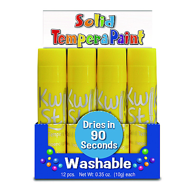 TPG Creations Kwik Stix Single Color Pack, 0.7" x 3.5", Yellow, 12/Pack, 12 Packs/Carton (TPG6006012)